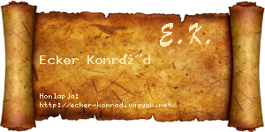 Ecker Konrád névjegykártya
